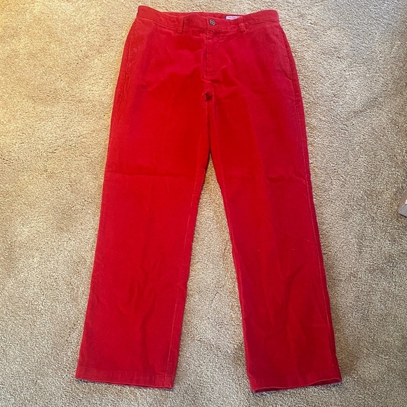 Vineyard Vines Red Corduroy Club Pants Size W33 L32 - Picture 1 of 12